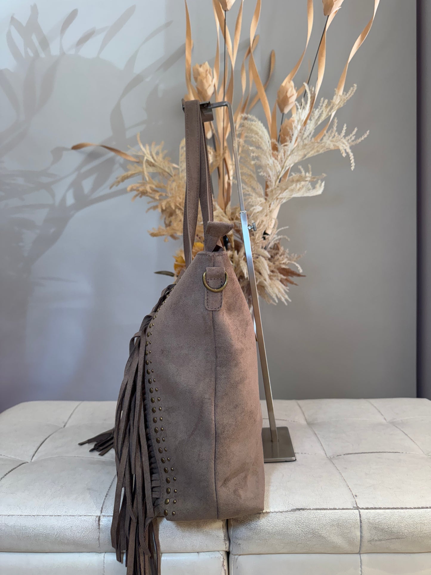 Borsa a spalla con frange