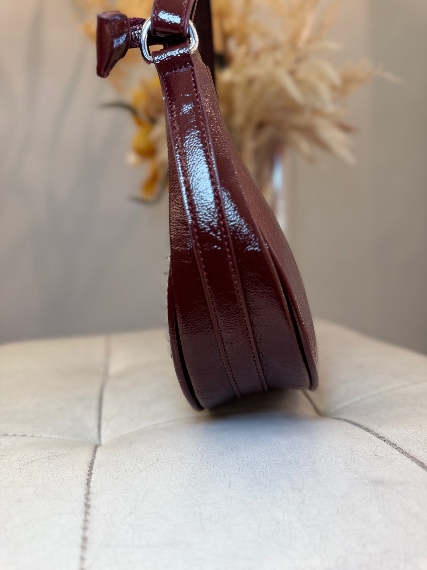 Borsa a mano con brillantini Bordeaux