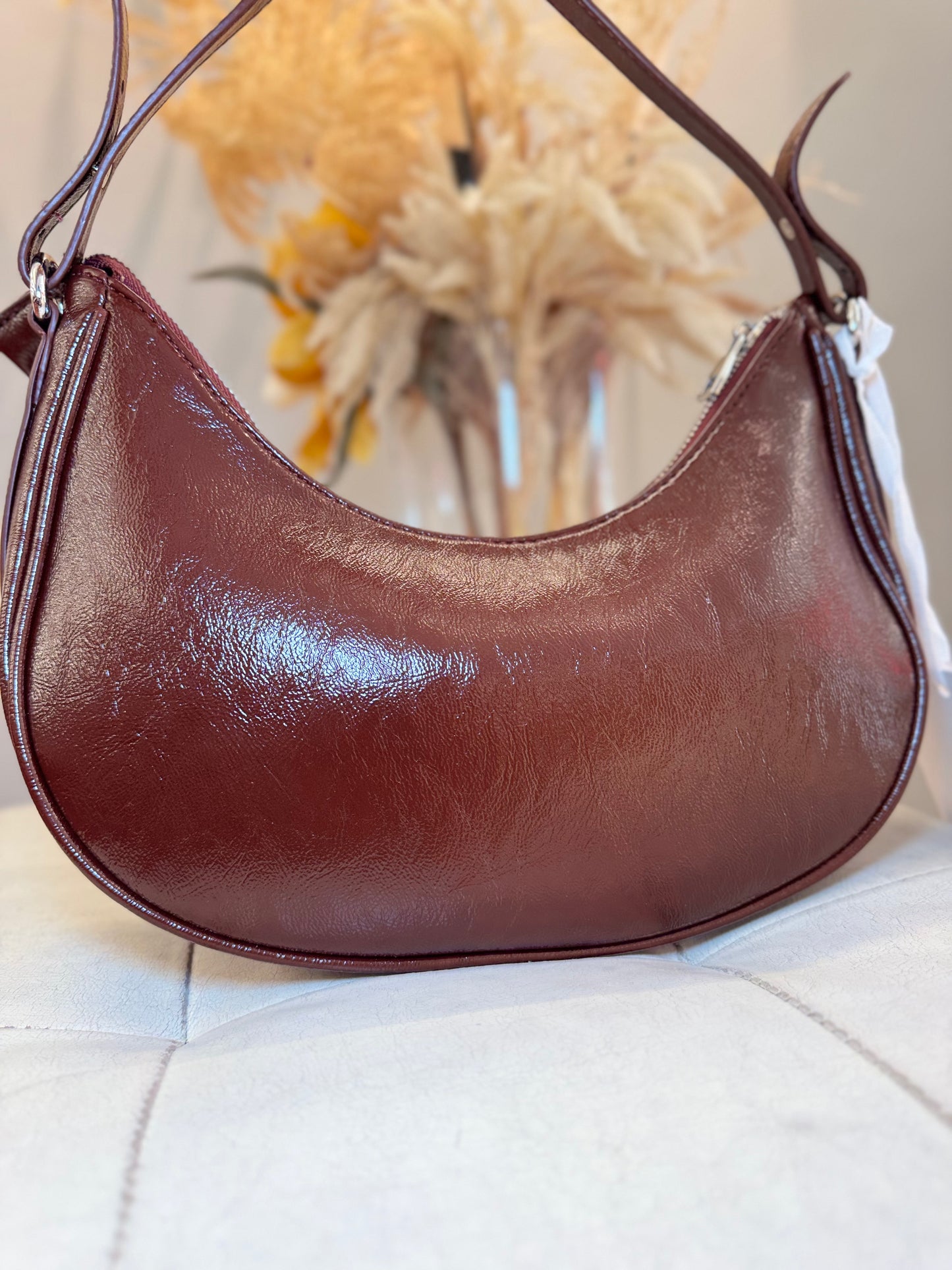 Borsa a mano con brillantini Bordeaux