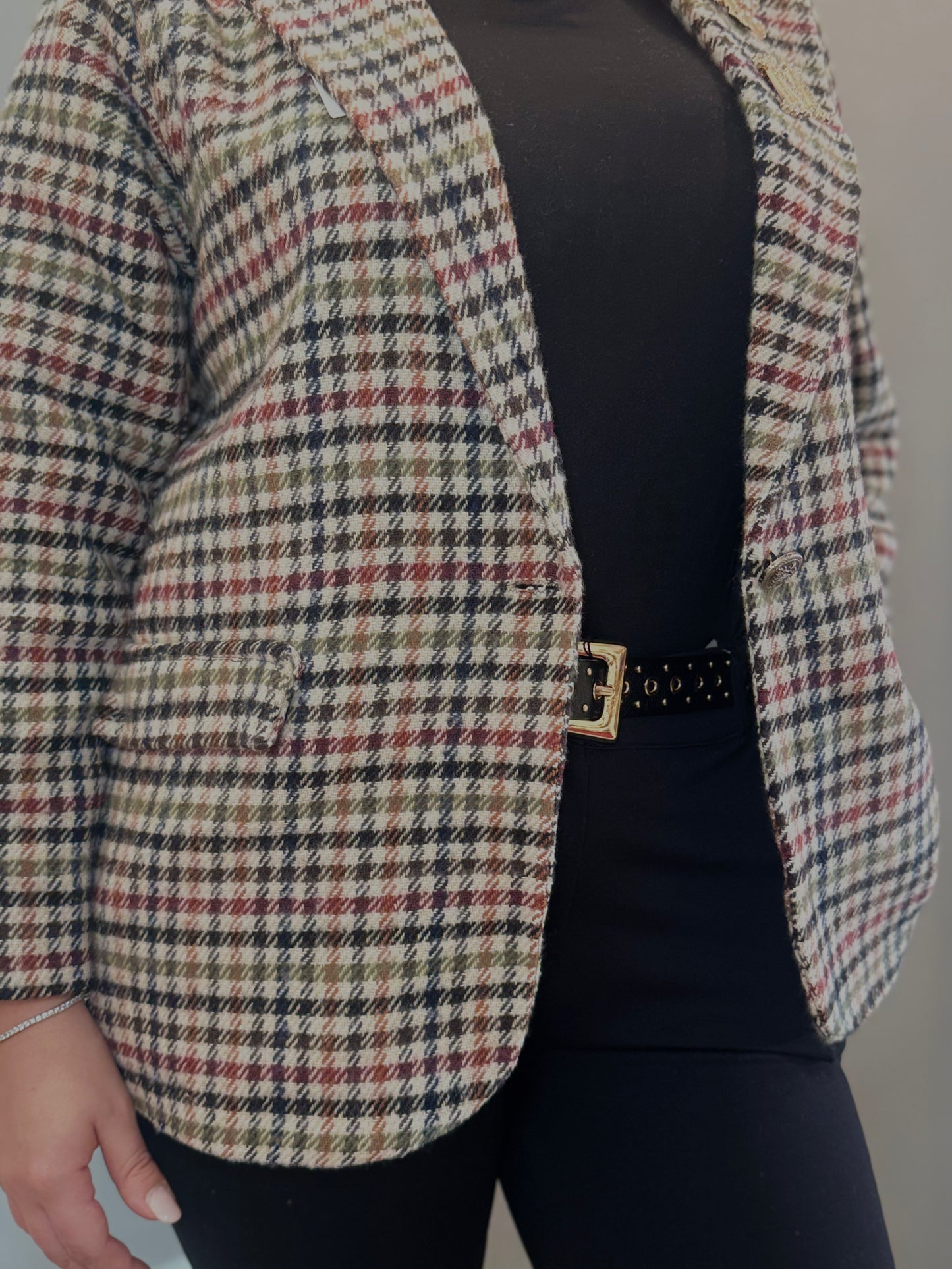 Giacca strutturata pied poule con dettagli