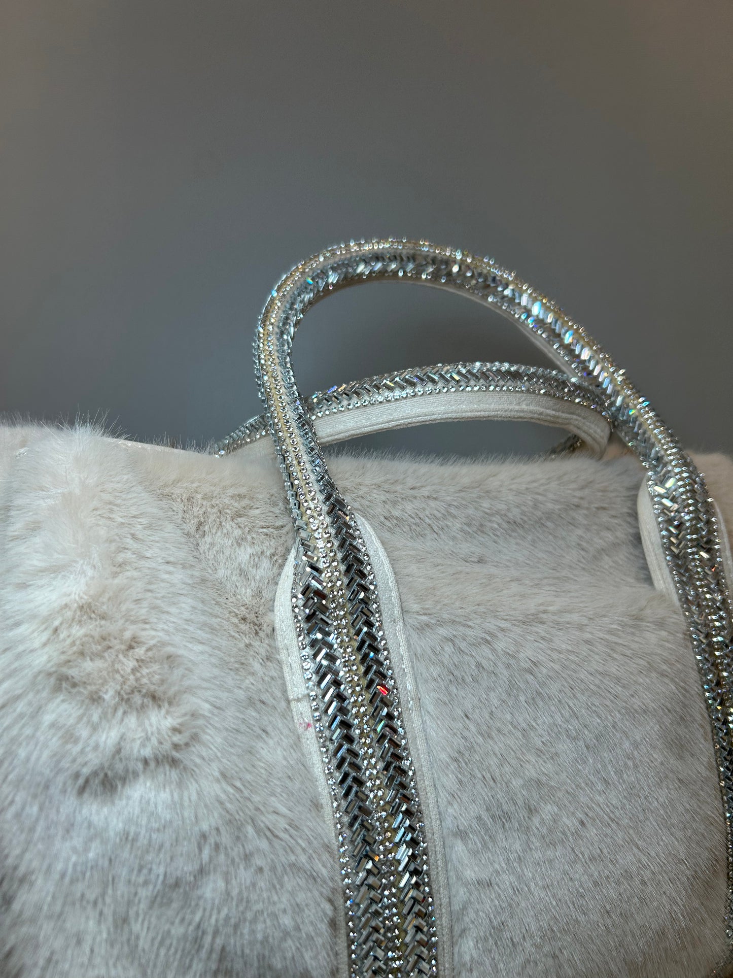 Bauletto Avorio LARGE con pelo