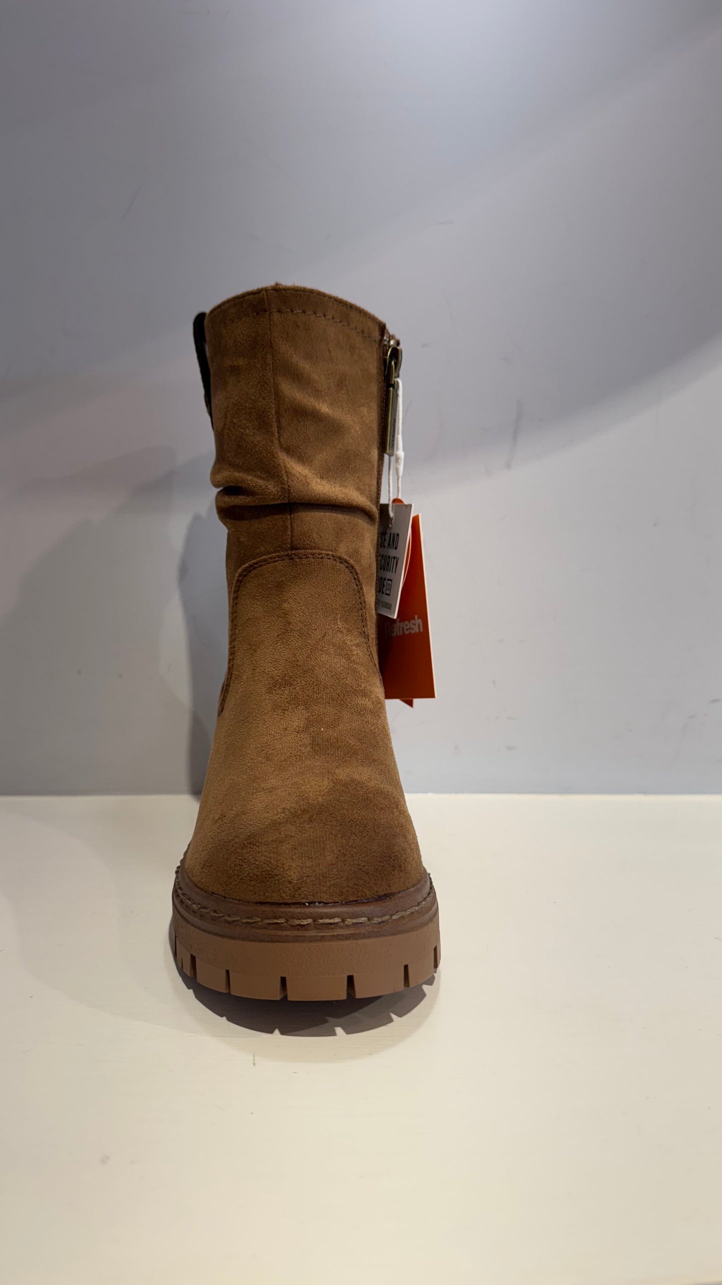 Anfibio di camoscio color camel