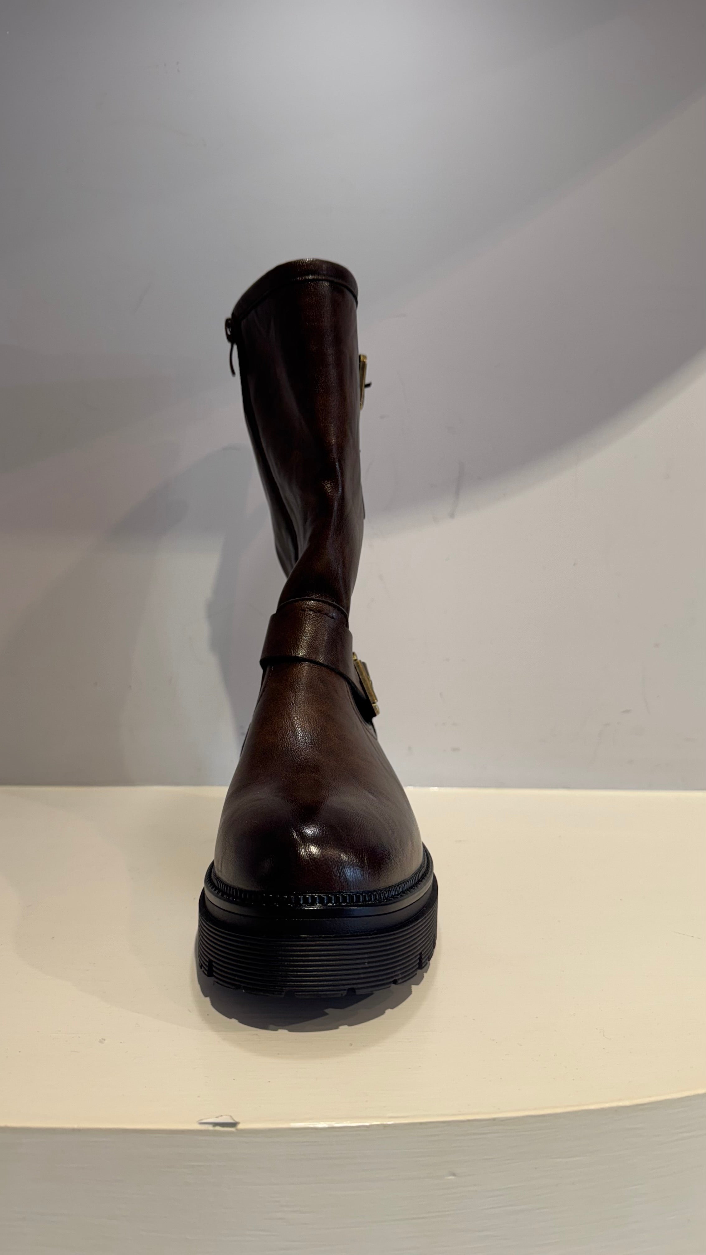 Stivaletto similpelle marrone