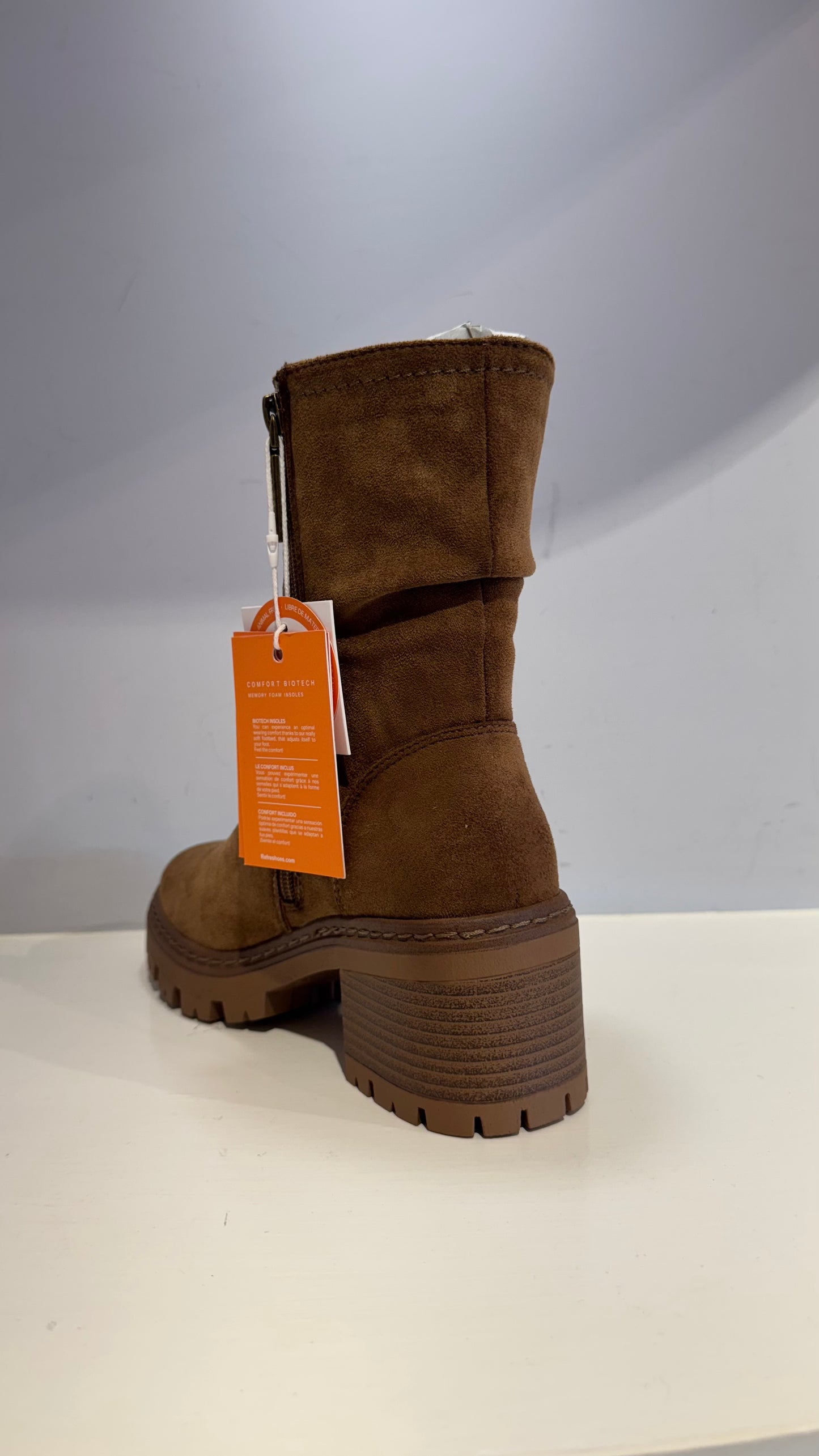 Anfibio di camoscio color camel