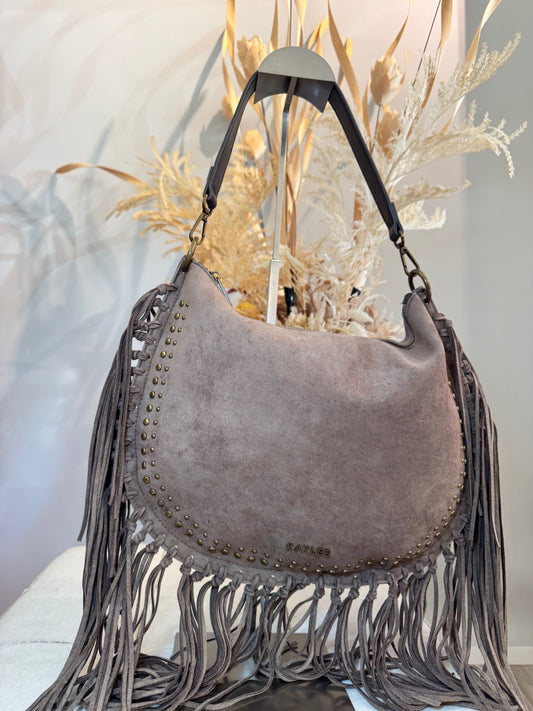 Borsa a spalla con frange