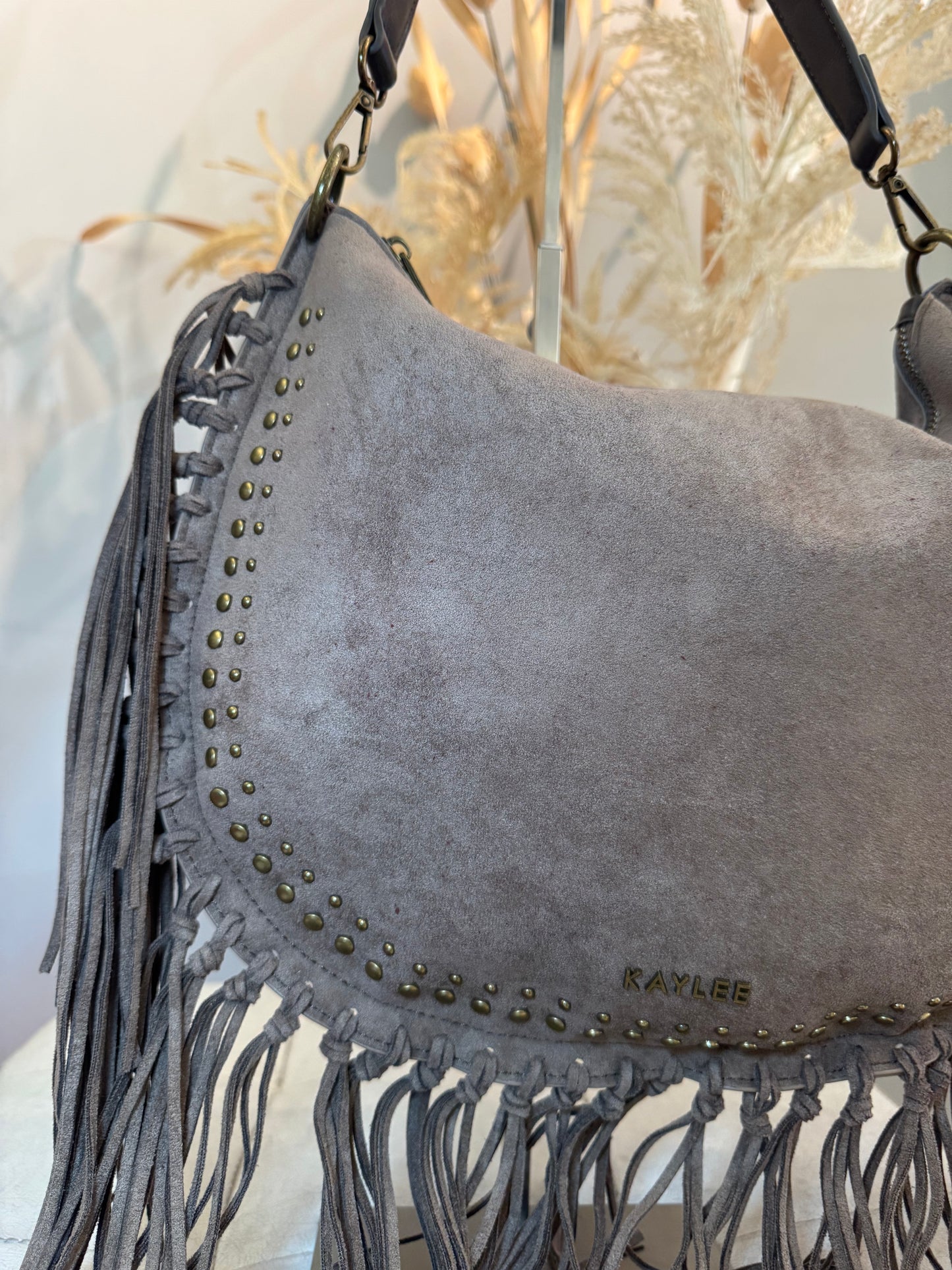 Borsa a spalla con frange