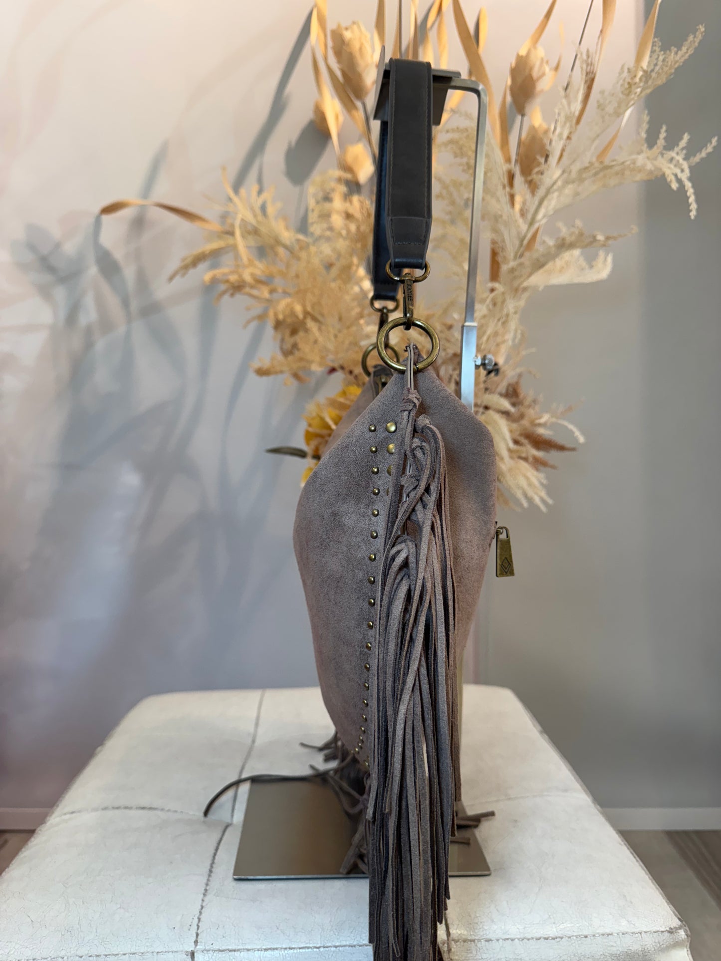 Borsa a spalla con frange