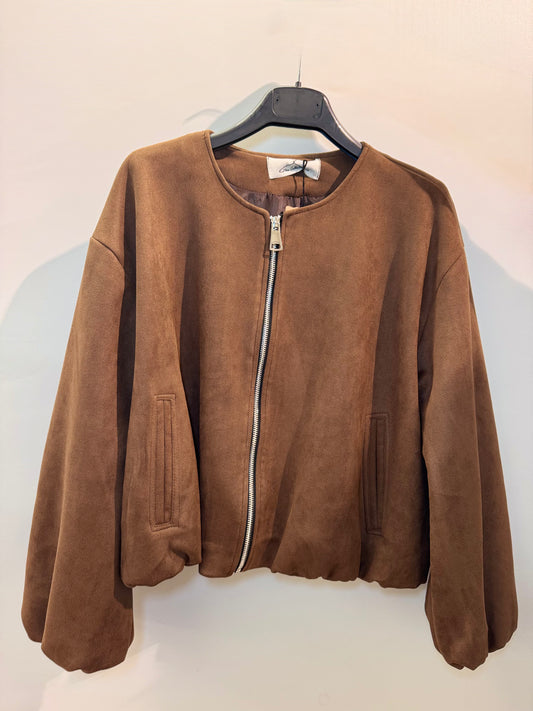 Bomber Marrone in suede