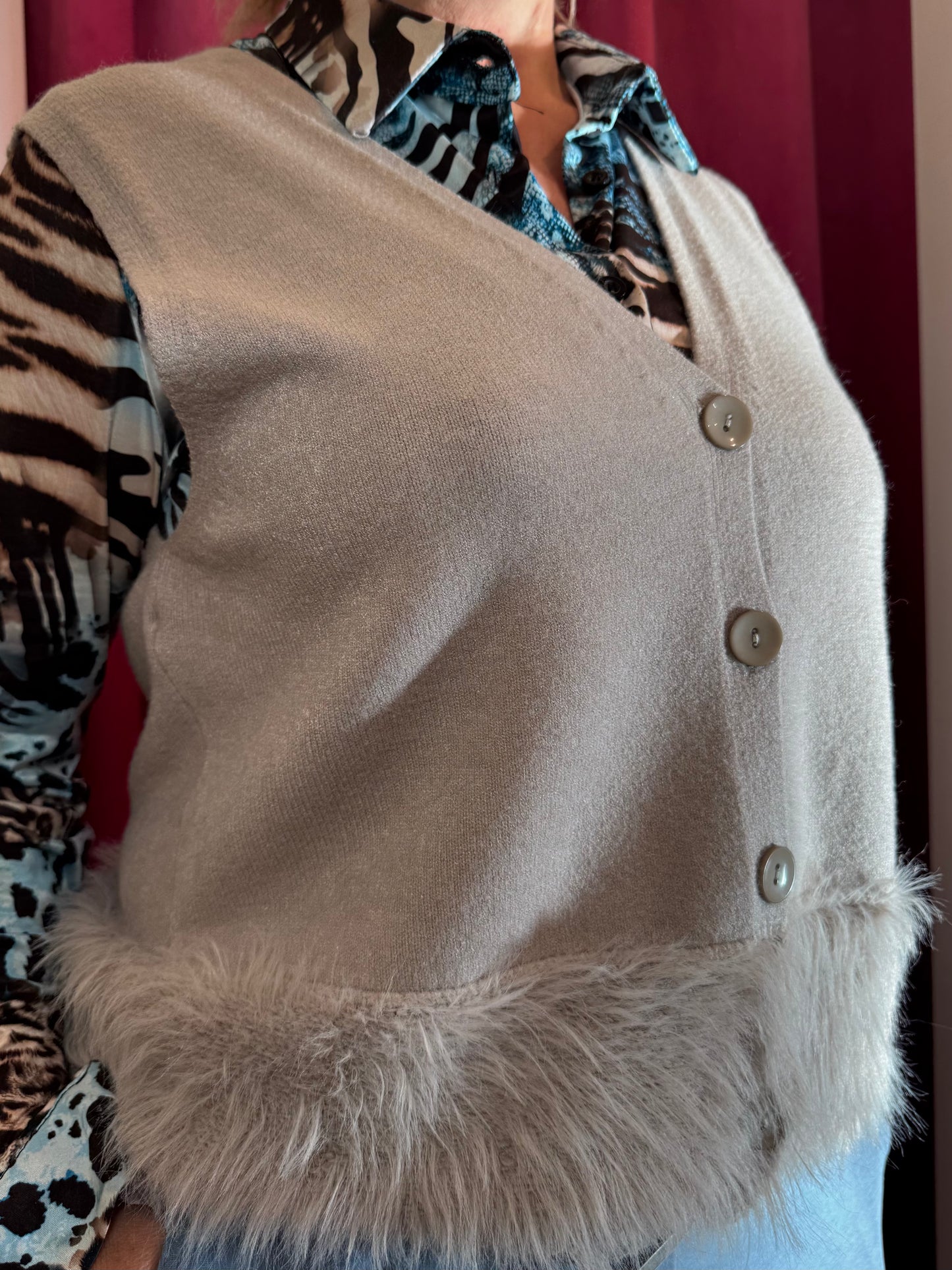 Gilet Beige con bottoni