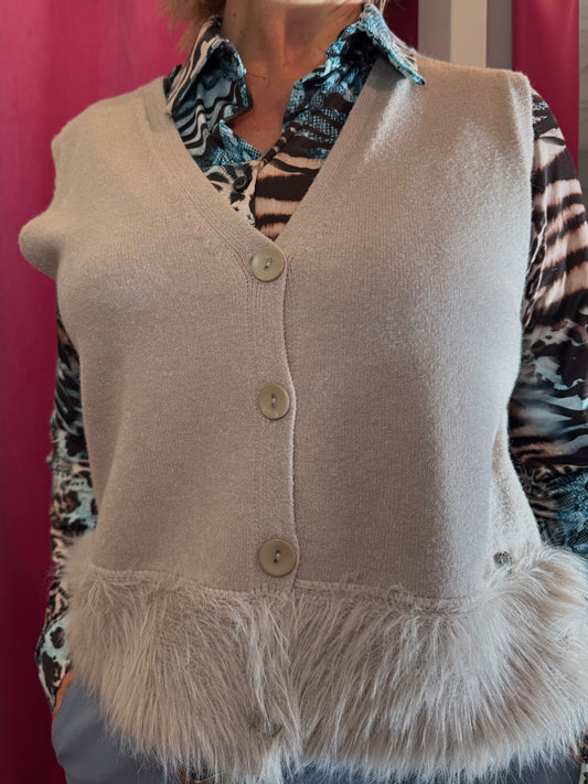 Gilet Beige con bottoni