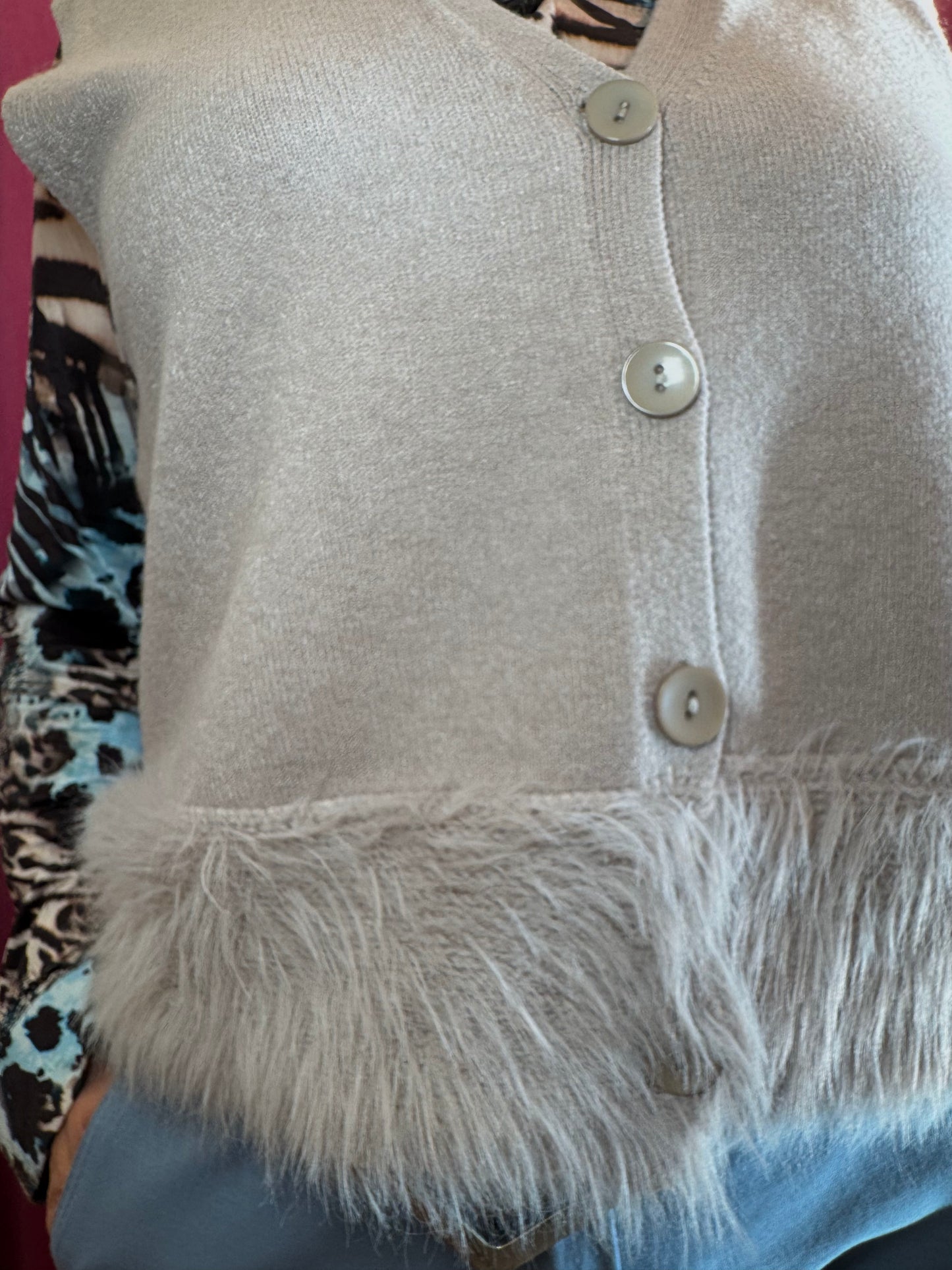 Gilet Beige con bottoni