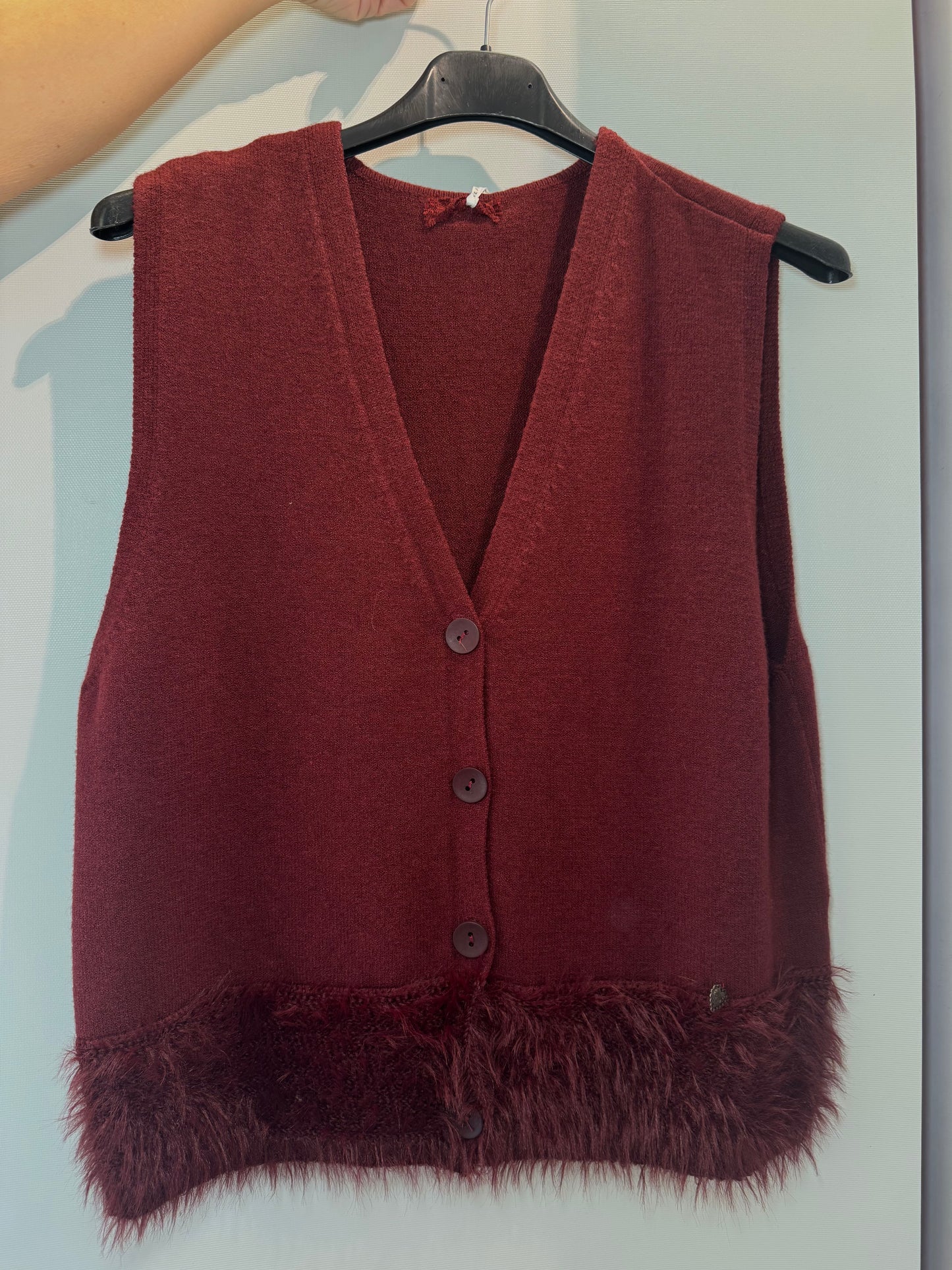 Gilet Bordeaux con bottoni