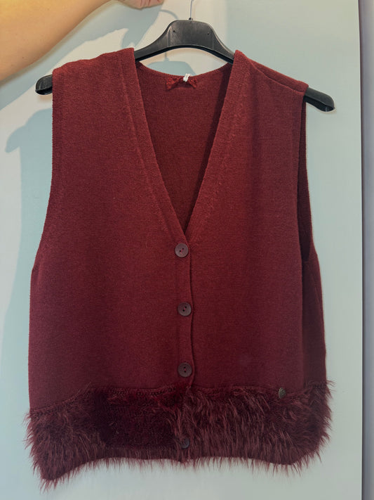 Gilet Bordeaux con bottoni