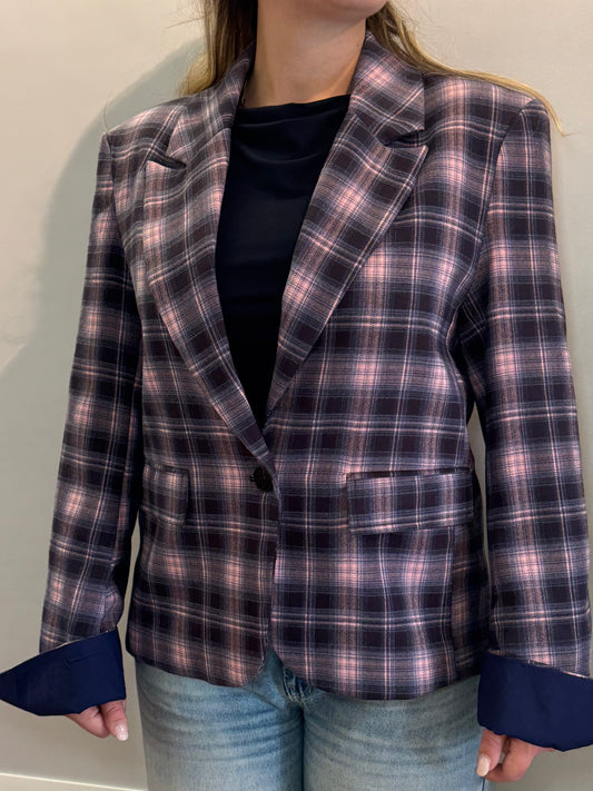 Giacca strutturata Blu/Rosa