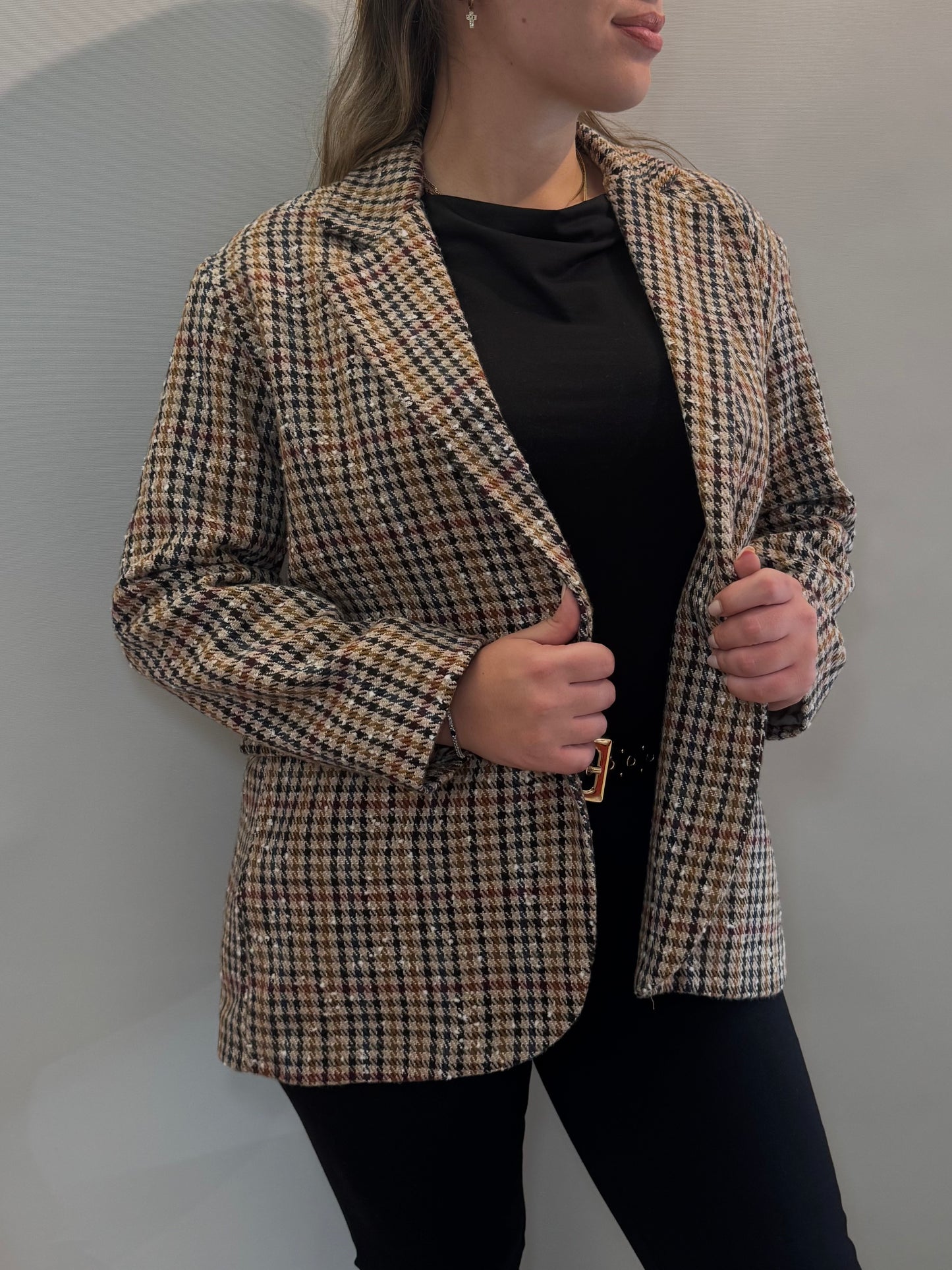 Giacca pied poule colorata