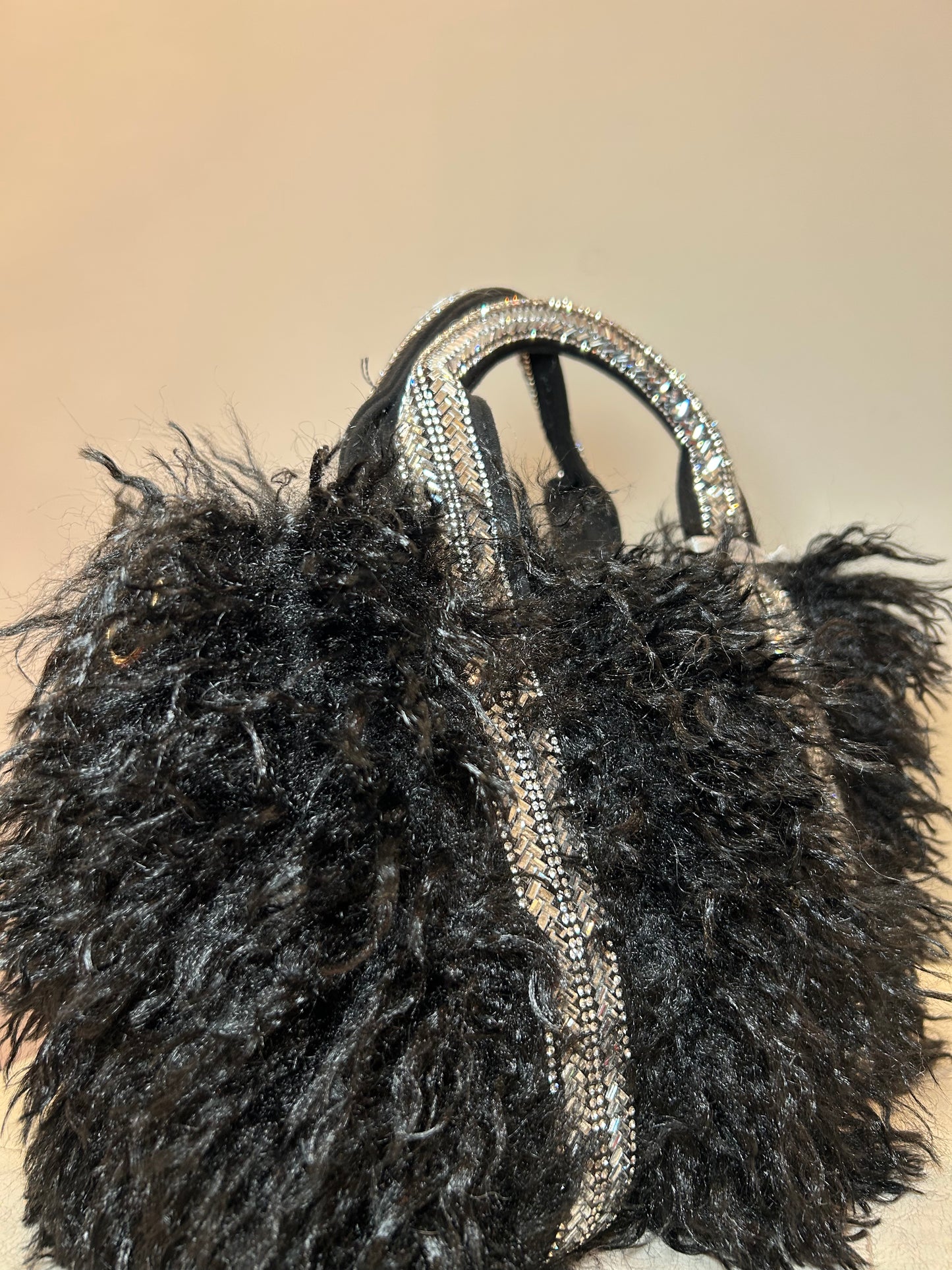 Bauletto SMALL Nero con Pelo e Strass