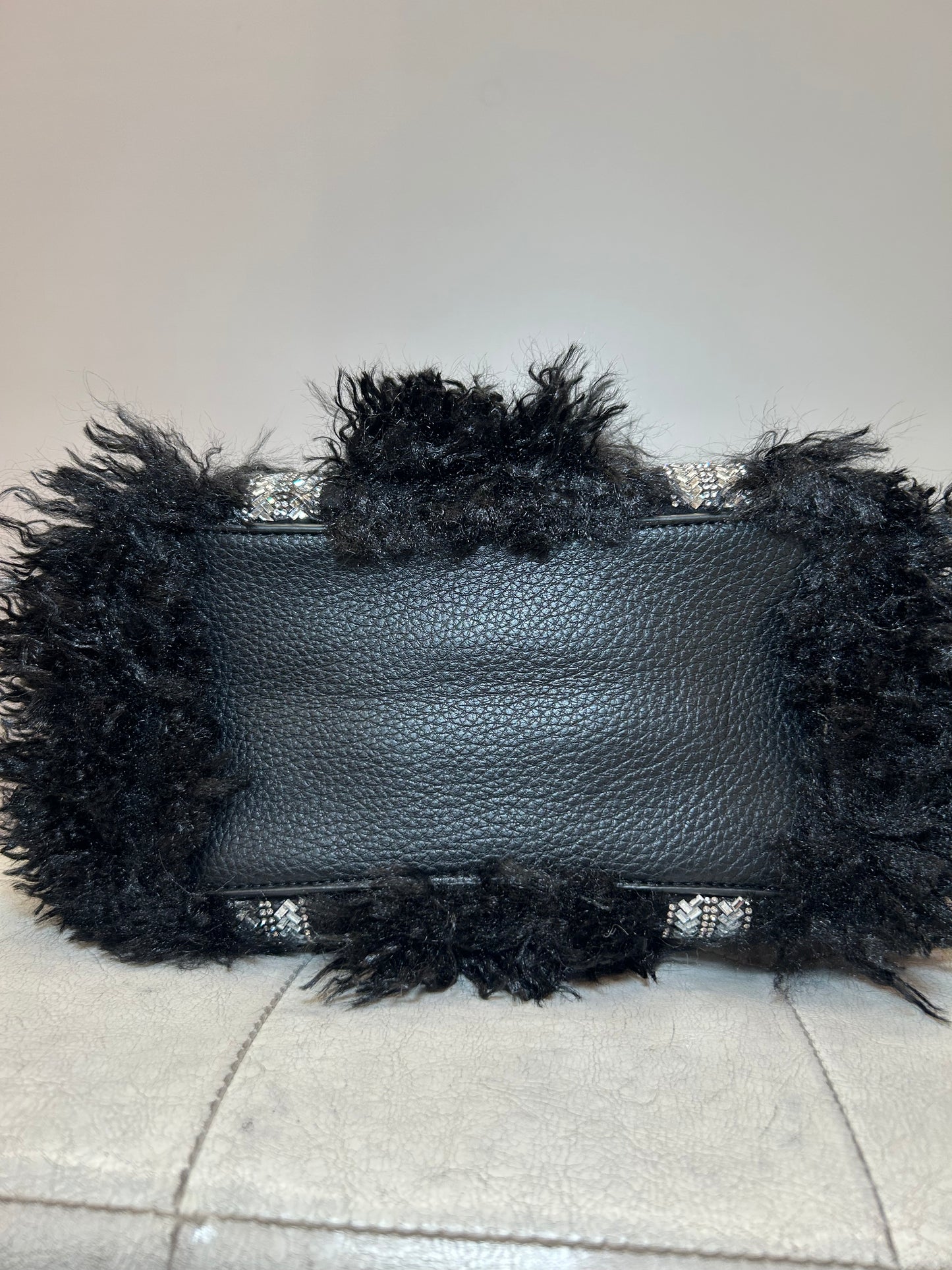 Bauletto SMALL Nero con Pelo e Strass