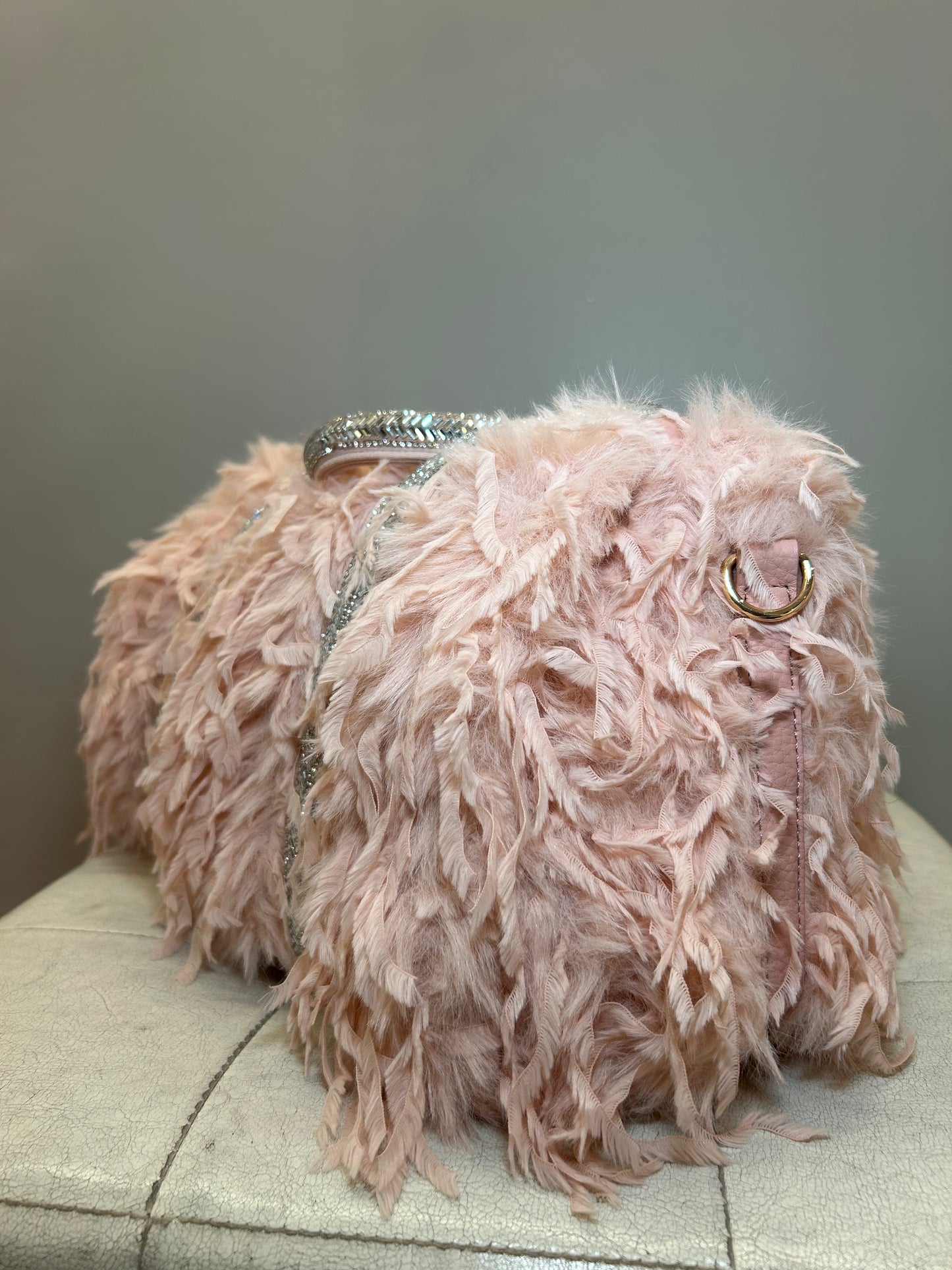 Bauletto MEDIUM Rosa con pelo