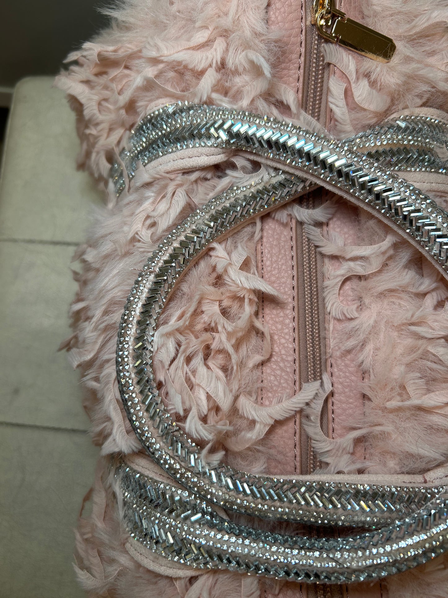 Bauletto MEDIUM Rosa con pelo