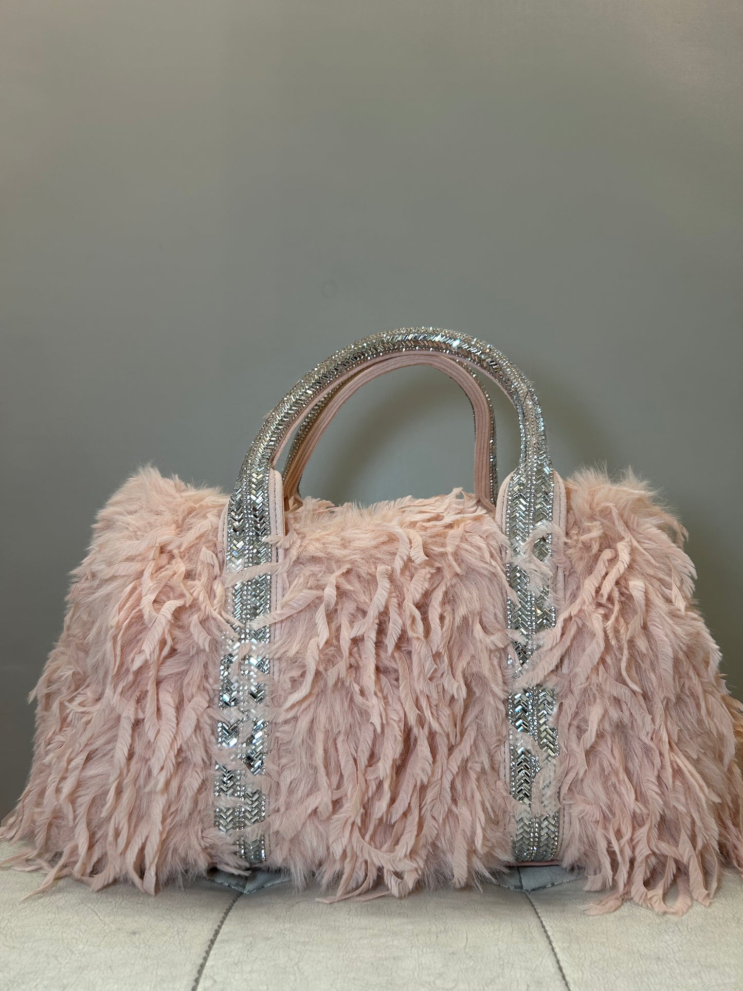 Bauletto MEDIUM Rosa con pelo