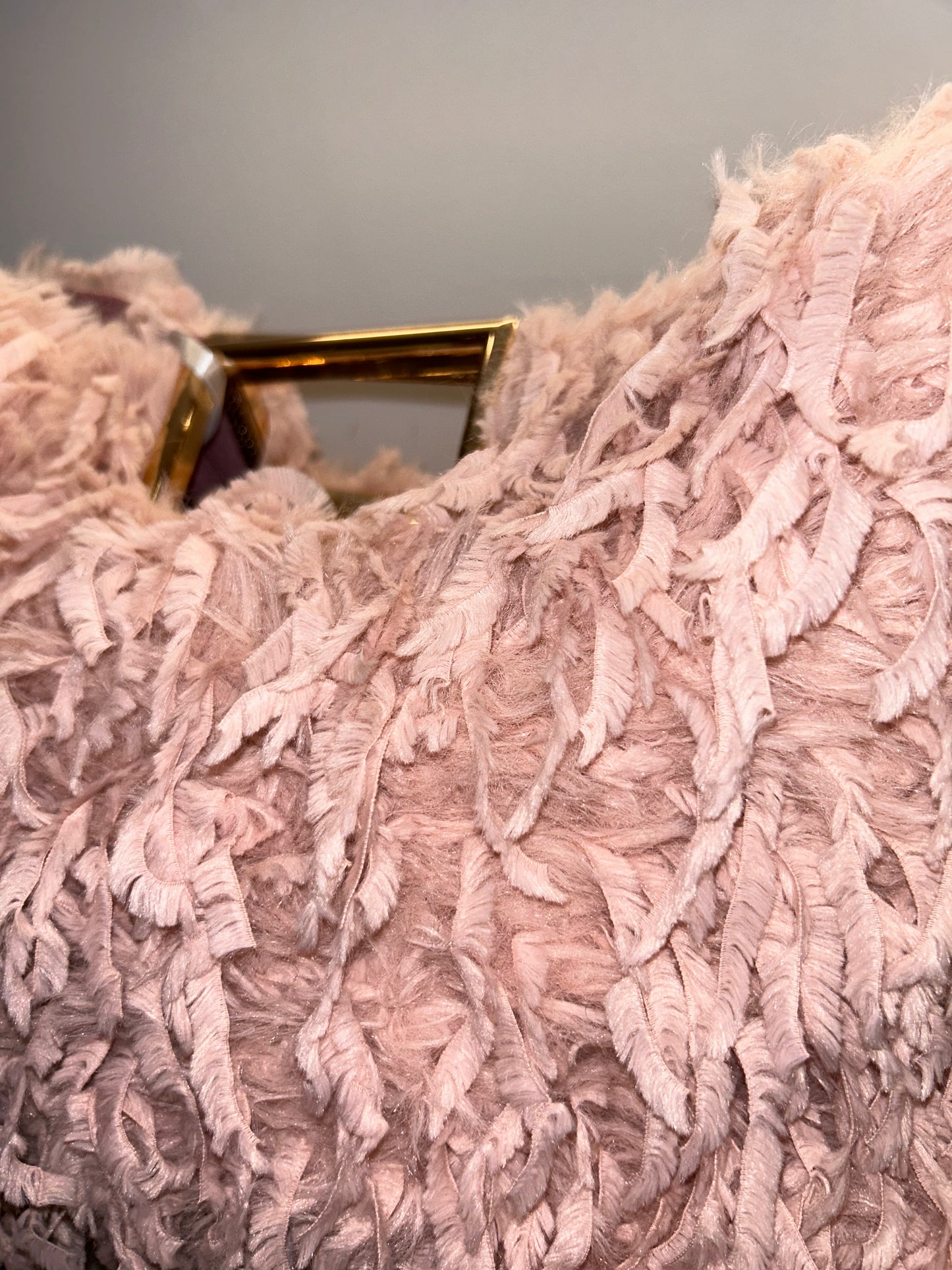 Borsa a mano Rosa con pelo