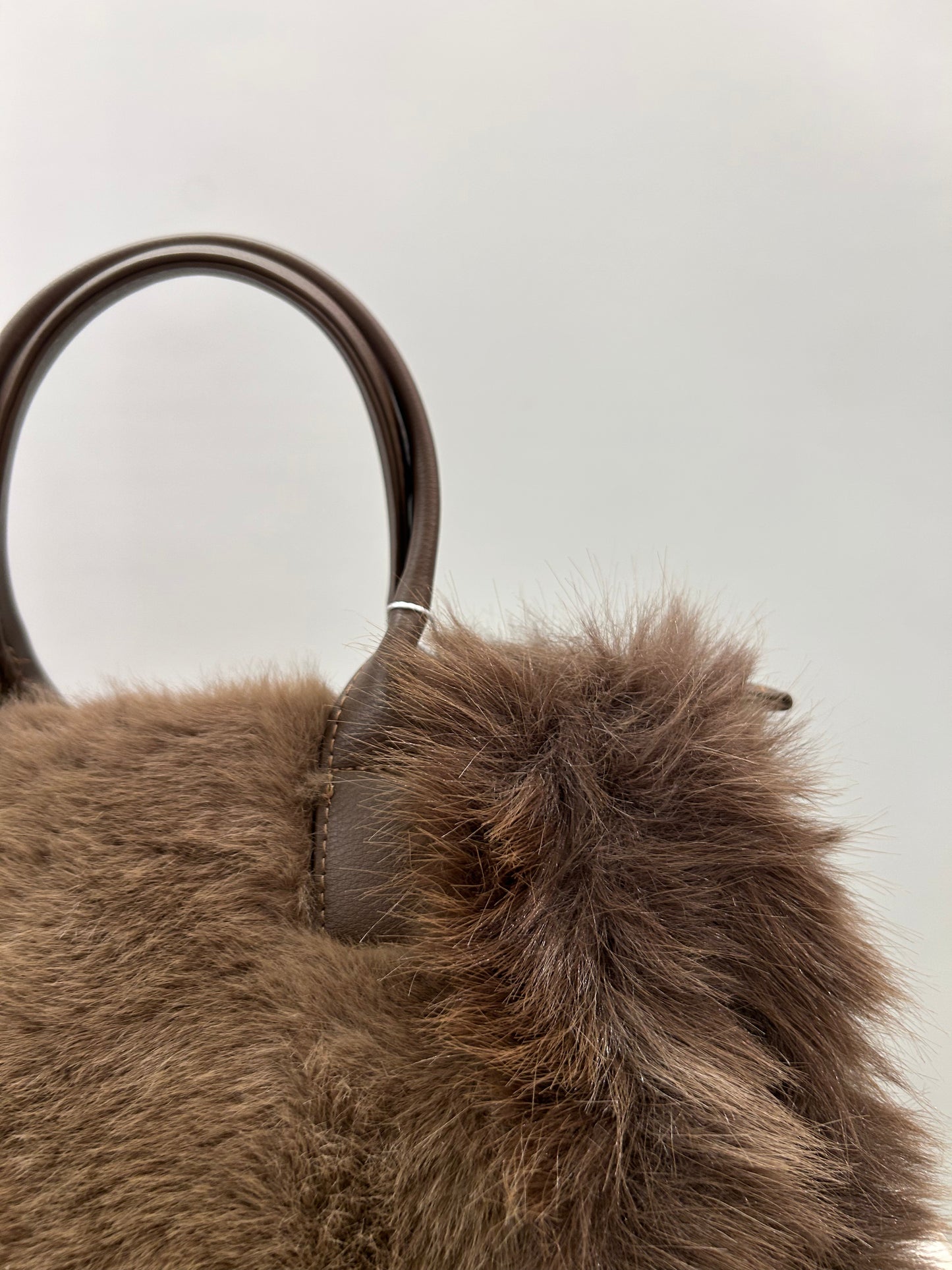 Borsa a mano Marrone SMALL con pelo