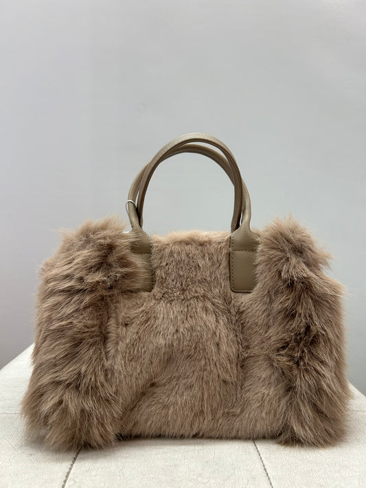 Borsa a mano Beige SMALL con pelo