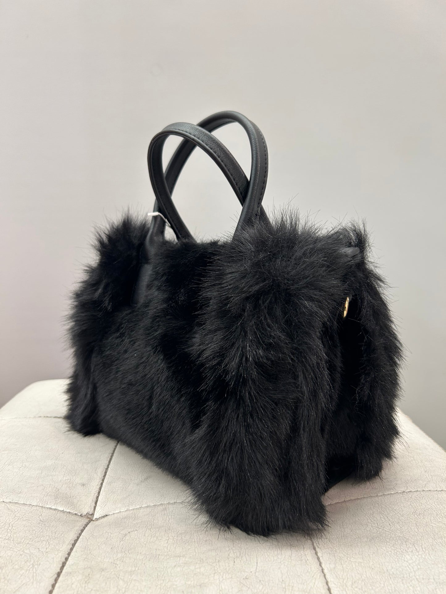 Borsa a mano Nera SMALL con pelo