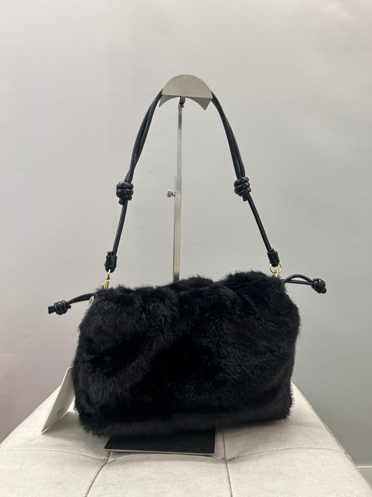 Borsa a spalla Nera con pelo