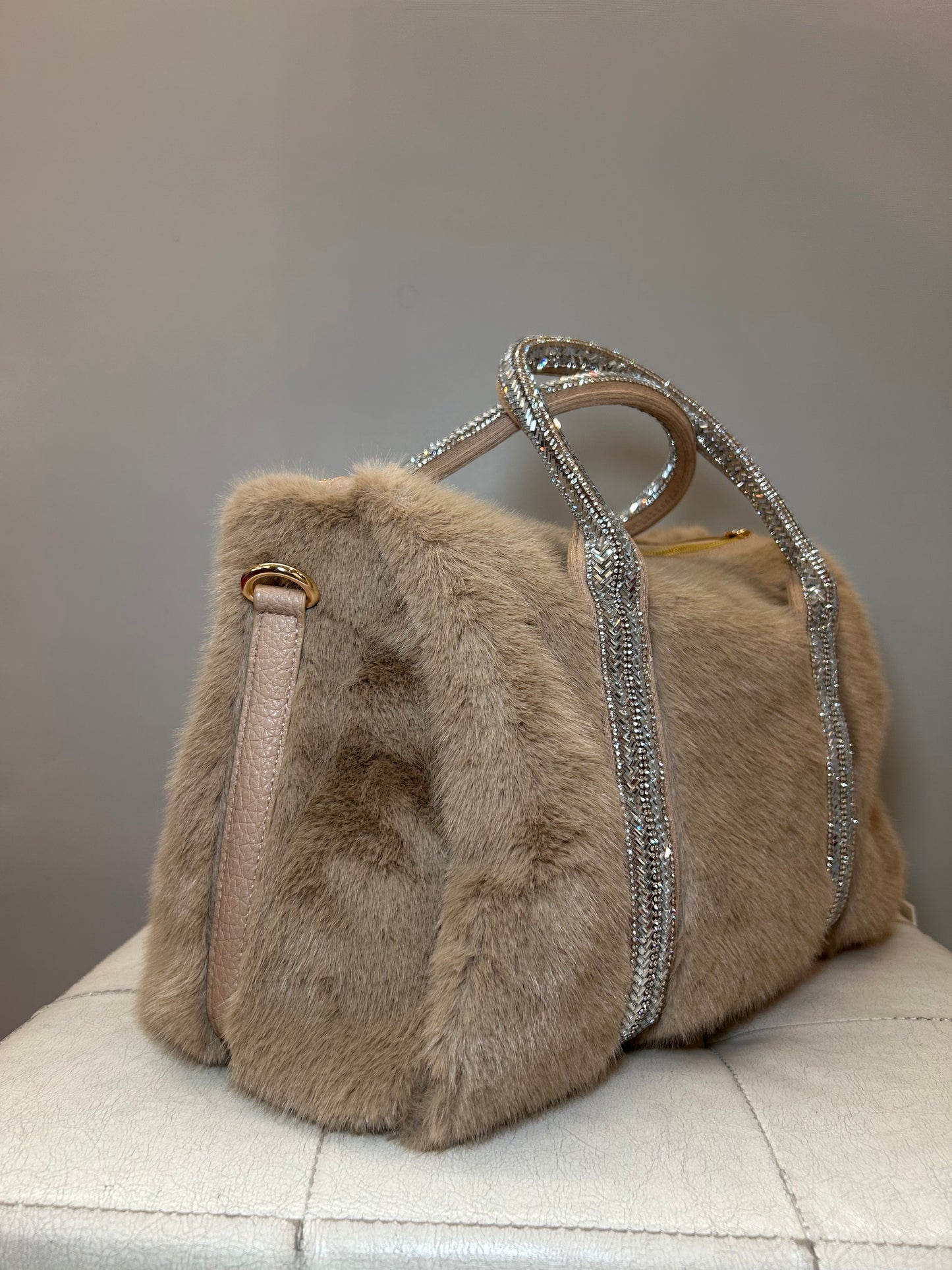 Bauletto Beige Large con pelo
