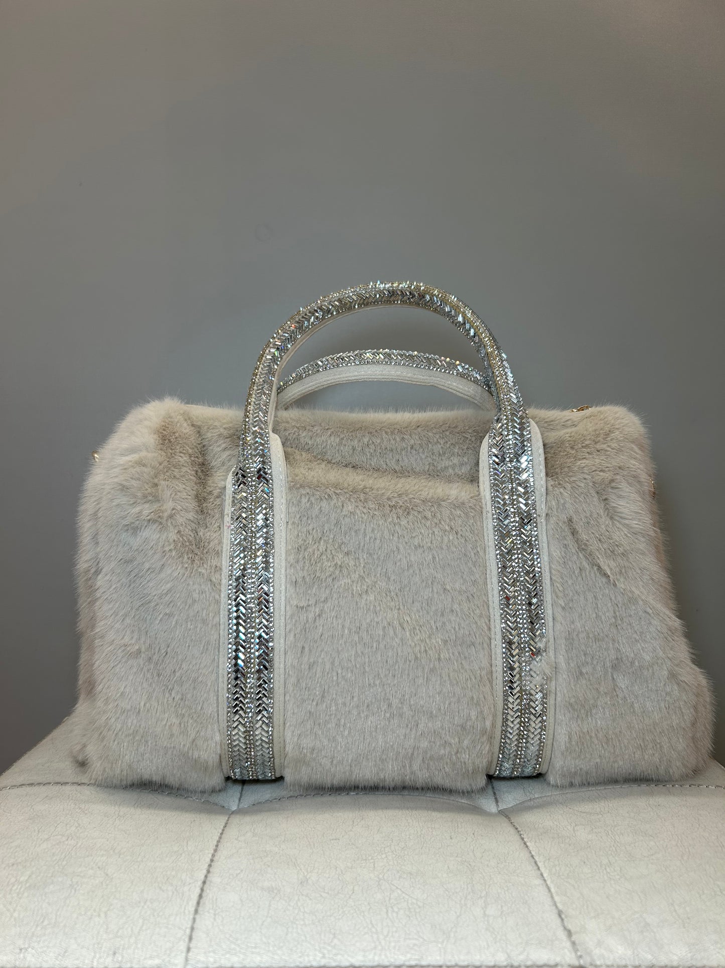 Bauletto Avorio LARGE con pelo