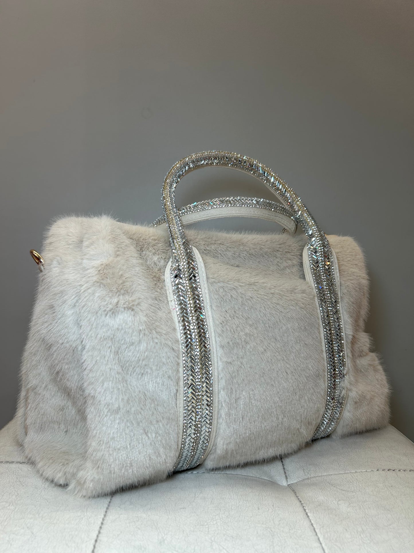 Bauletto Avorio LARGE con pelo