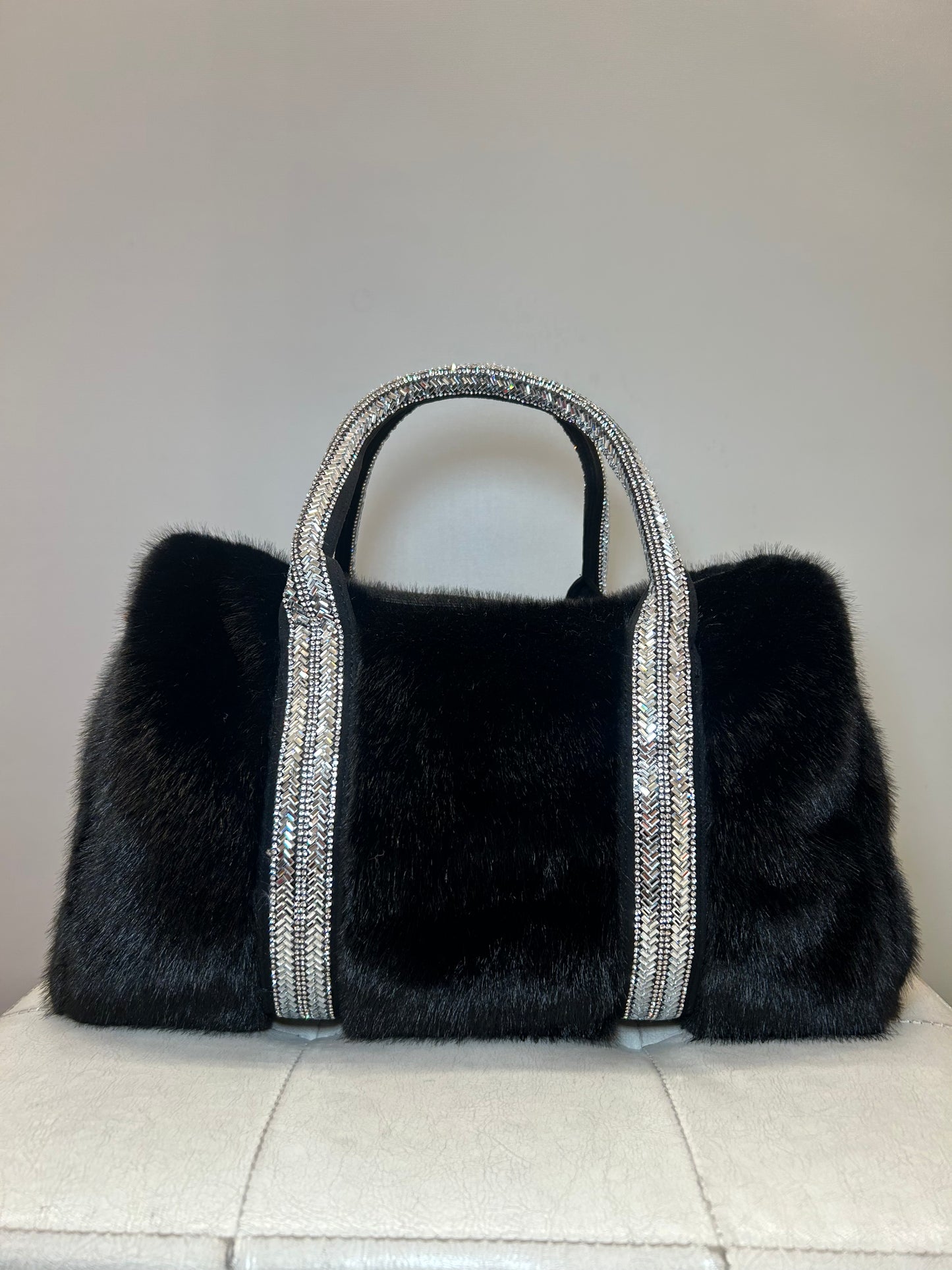 Bauletto Nero LARGE con pelo