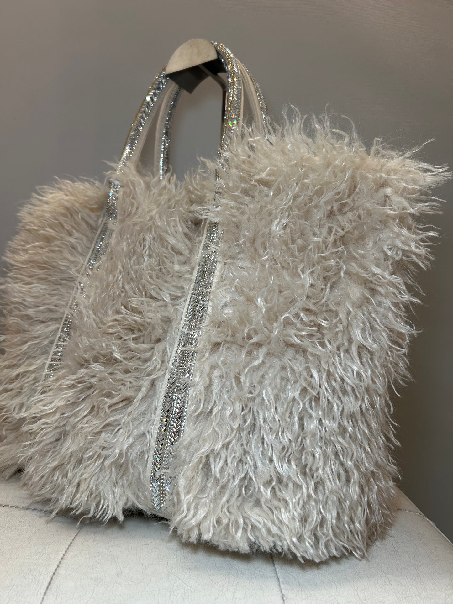 Borsa a mano Avorio LARGE