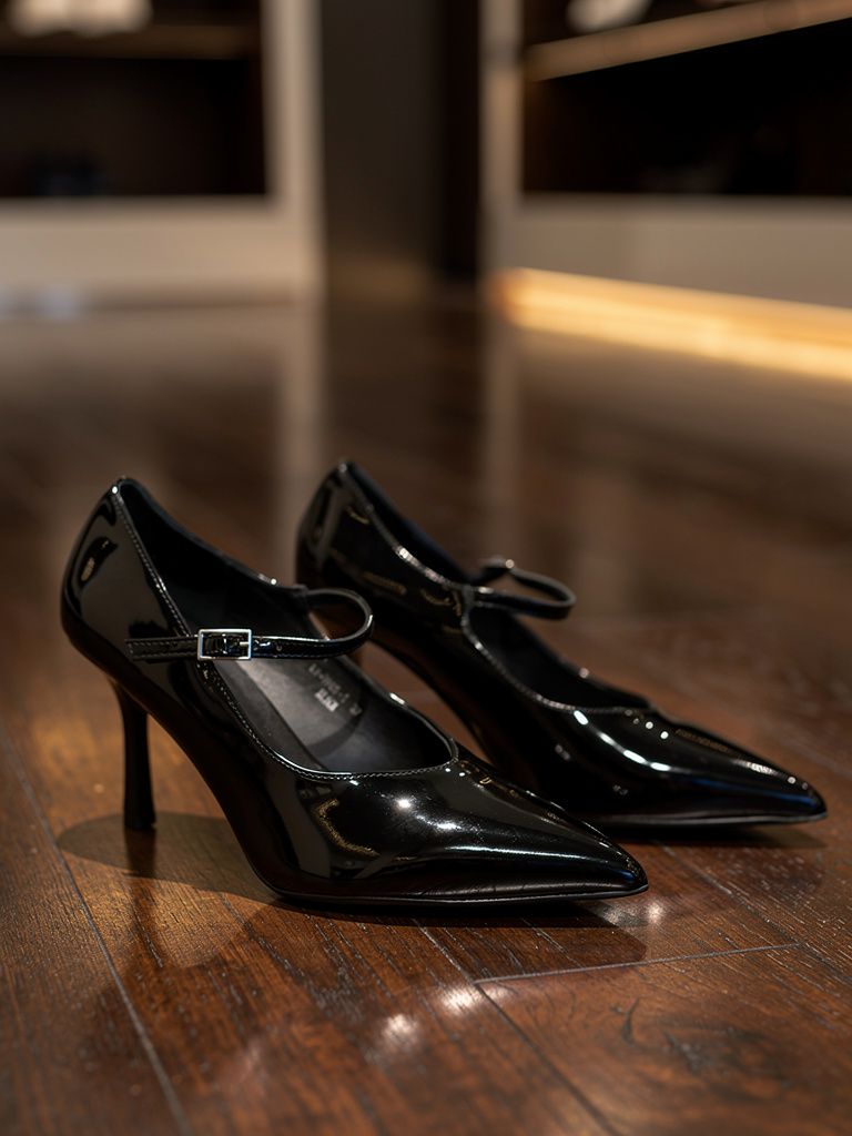 Décolleté nero lucida